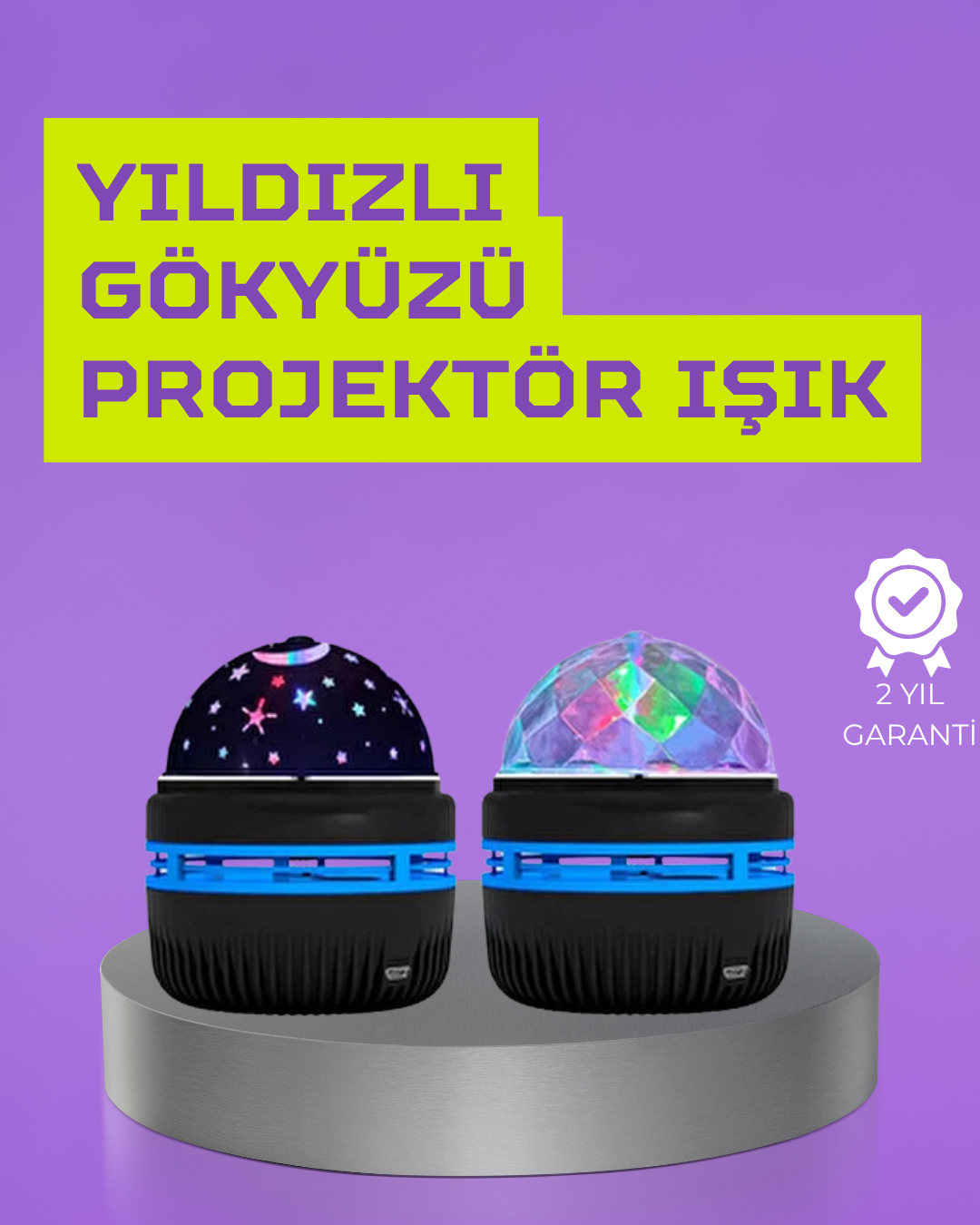 USB’li Yıldız Projektör Lamba – Döner Galaxy Işık Şovu, Çocuk ve Yetişkin Uyku Lambası - Lisinya