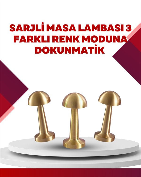 Şarjlı Dimmerli LED Masa Lambası – 4-8 Saat Aydınlatma - Lisinya