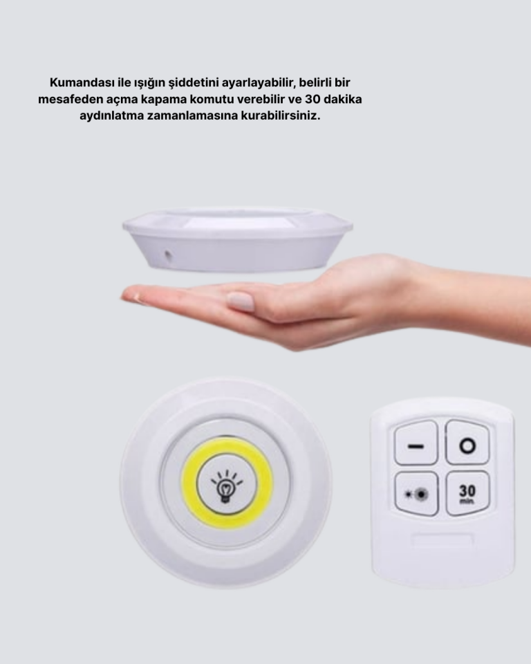 Uzaktan Kumandalı 3’lü Ayarlanabilir Spot LED Işık Seti - Lisinya
