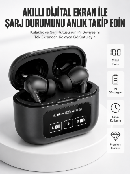 Kablosuz Bluetooth Kulaklık Pro Yeni Nesil Dokunmatik Kontrol - Lisinya