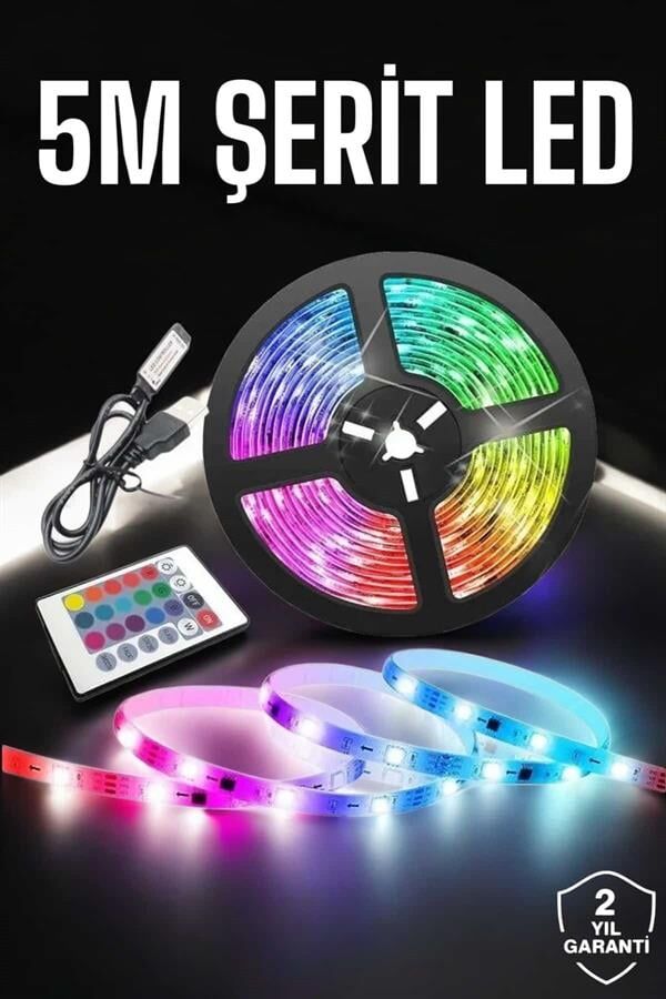 Led Işık 5 Metre Şerit Led RGB Işıklı - Lisinya