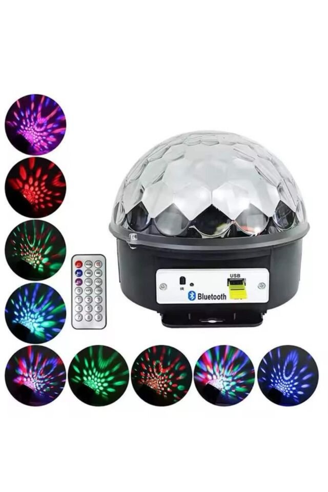 Disko Topu Renkli Işıklı Lazer Parti Bluetooth Bağlantılı Led Küre - Lisinya