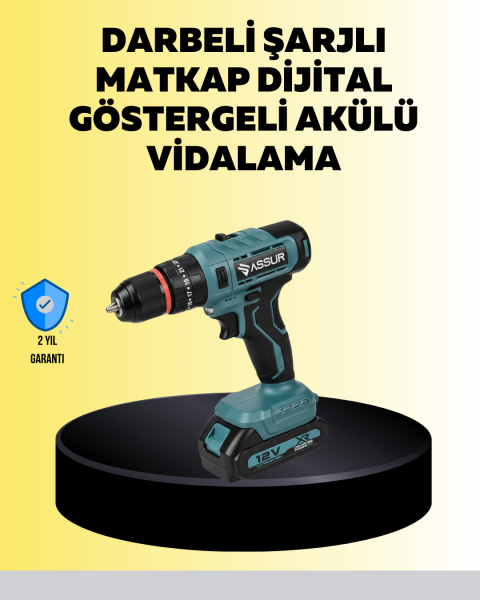 Dijital Ekranlı Matkap Seti Çift Akülü