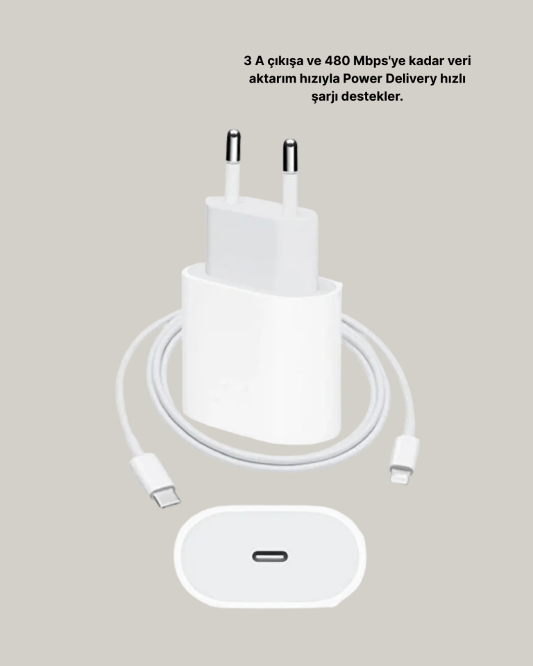Yeni Nesil 20W USB-C Hızlı Şarj Cihazı iOS Tam Uyumlu - Lisinya