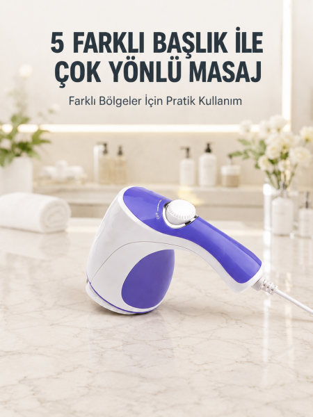 Elektrikli Masaj Aleti 5 Başlıklı Güçlü Titreşimli Selülit Karşıtı Vücut Masaj Cihazı - Lisinya