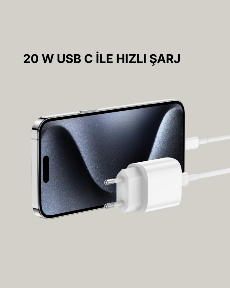 iOS Uyumlu 20W USB-C Hızlı Şarj Cihazı Telefon ve Tablet İçin - Lisinya