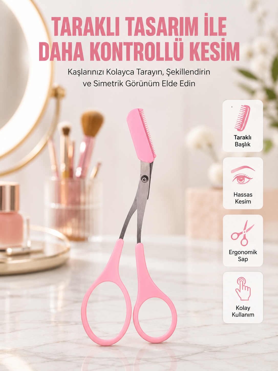 Mini Taraklı Kaş Düzeltici – Hassas Şekillendirme ve Taşınabilir Tasarım - Lisinya