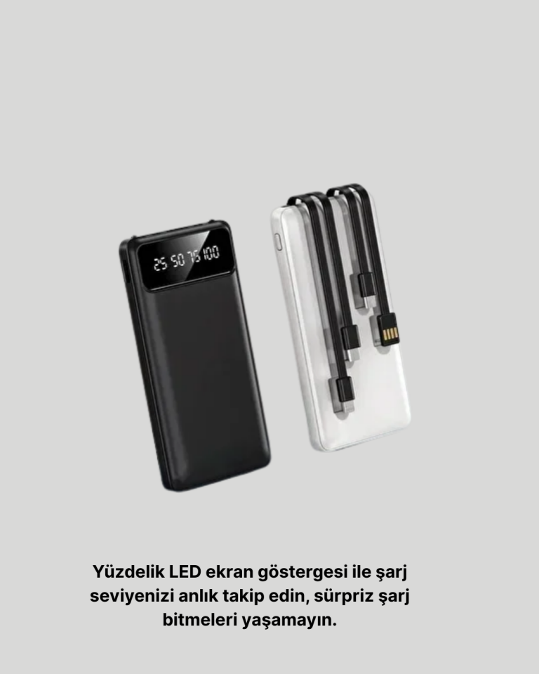 Taşınabilir 20.000 mAh Hızlı Şarj Powerbank 4 Çıkışlı - Lisinya