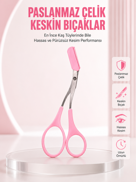 Taraklı Kaş Düzeltme Makası – Hassas Şekillendirme ve Kolay Kullanım - Lisinya