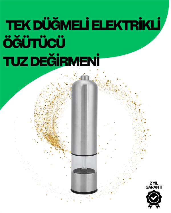 Şeffaf Hazneli Elektrikli Tuz Karabiber Öğütücü Pilli Taşınabilir Mutfak Aleti - Lisinya