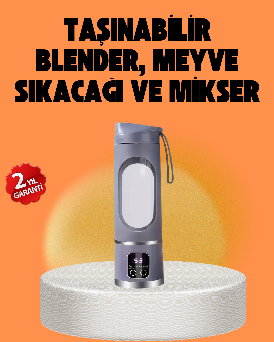 12 Bıçaklı Şarjlı Meyve Sıkacağı – Tip-C Taşınabilir Blender 450 ml