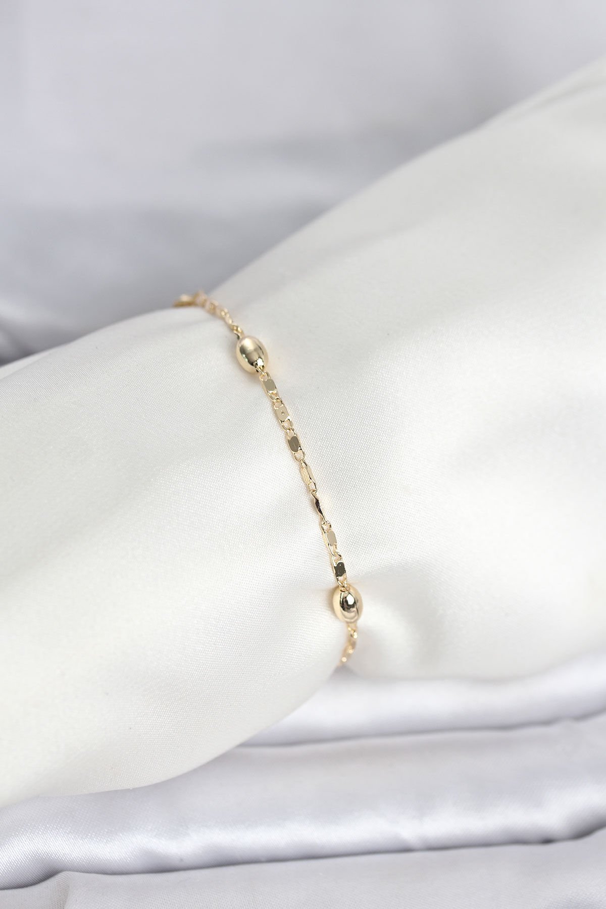 CM 14K Gold Renk Damla Topçuk Model Kadın Bileklik - Lisinya