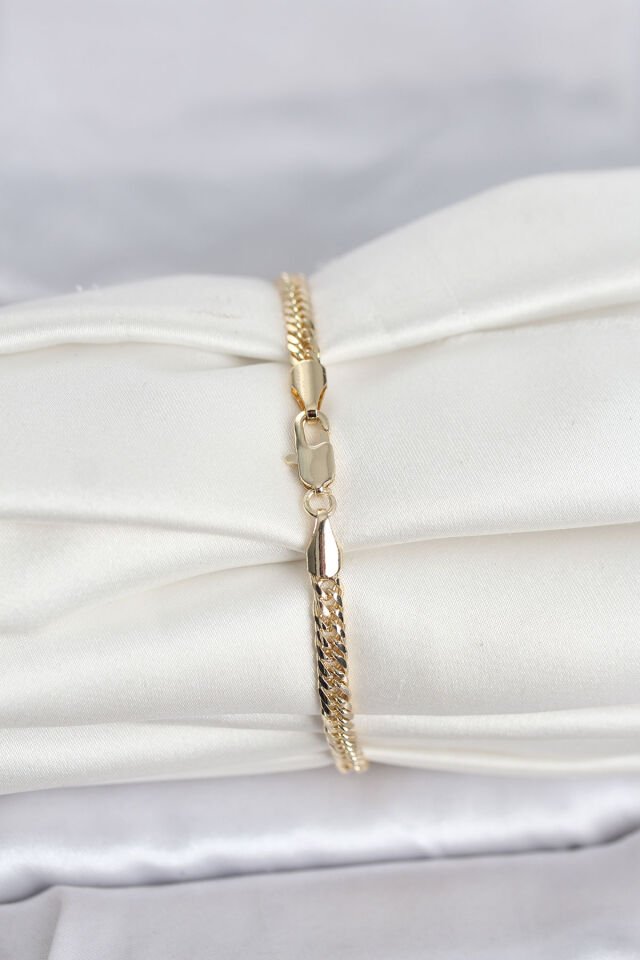 CM 14K Gold Renk Zincir Model Kadın Bileklik - Lisinya
