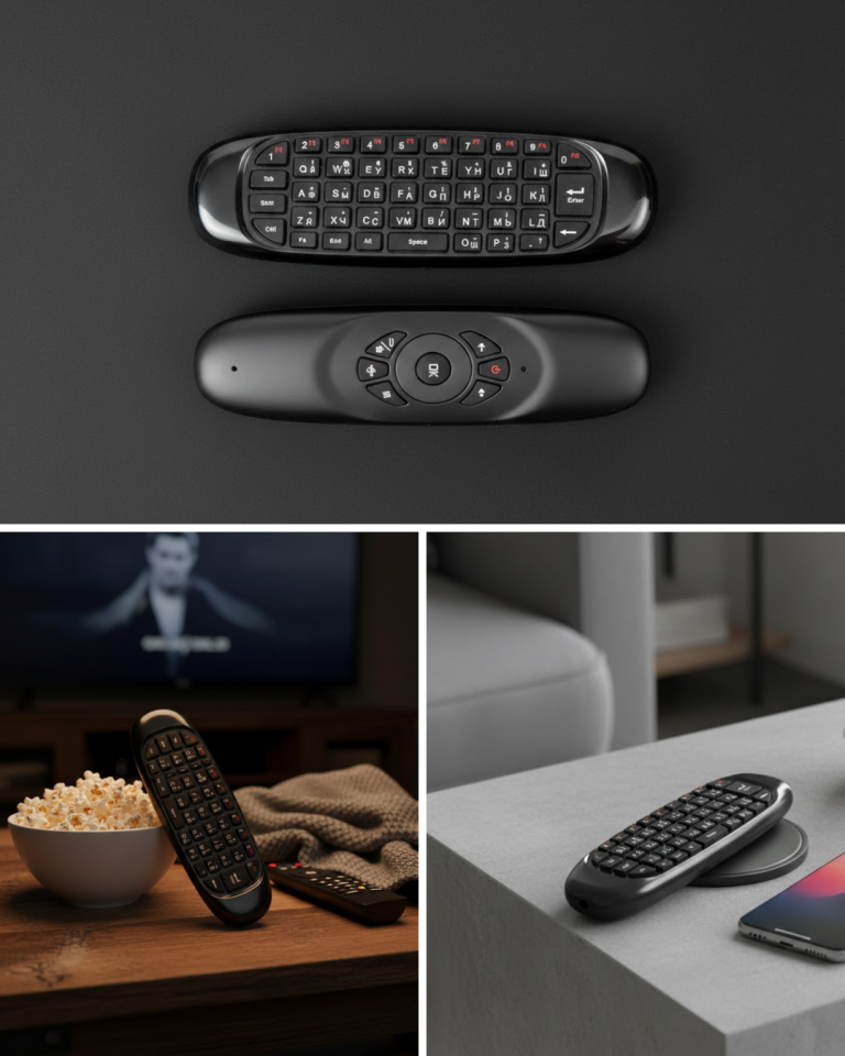 YamanHobi Kablosuz Mini Klavye Air Mouse 6 Eksen Jiroskoplu Siyah