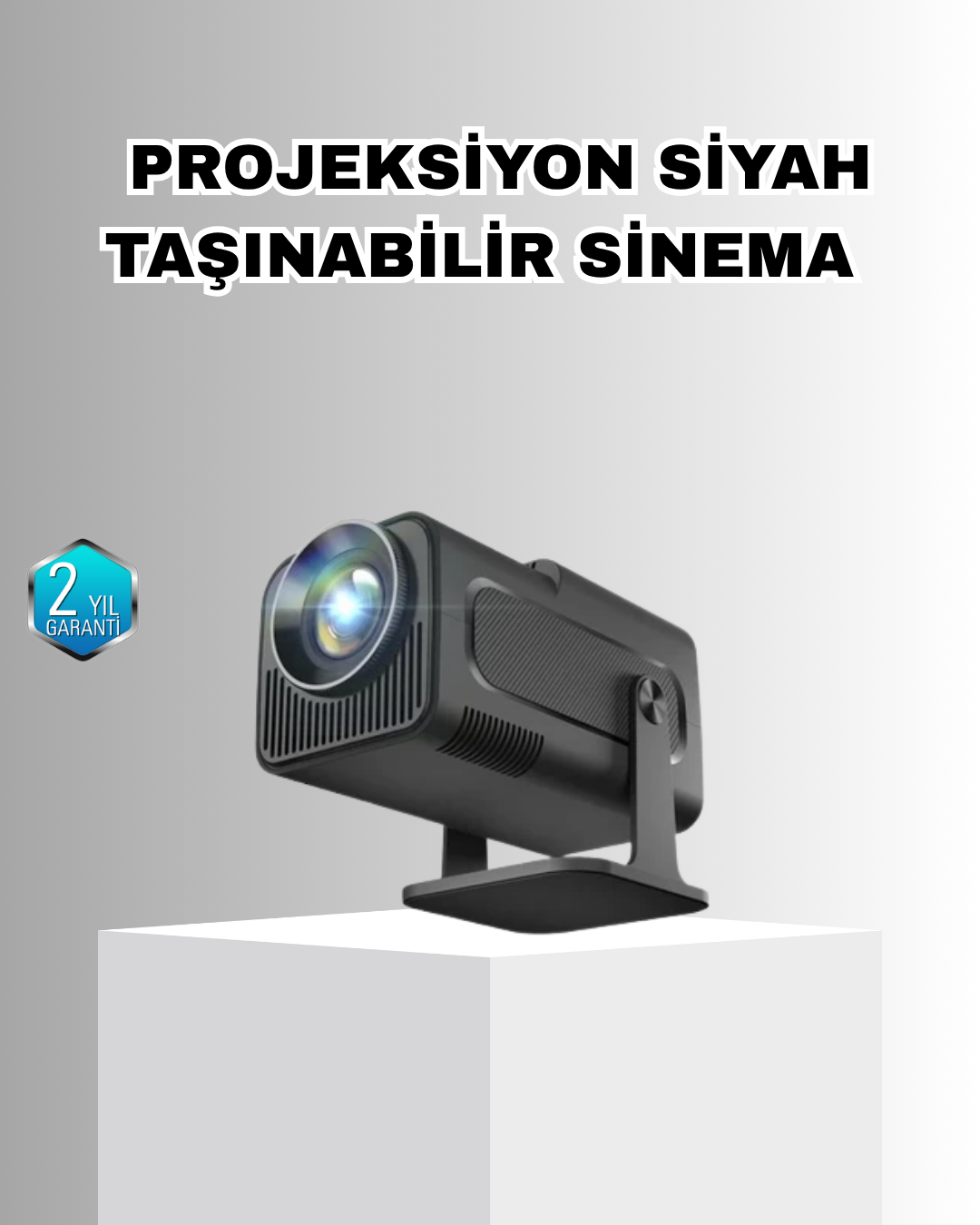 Taşınabilir Akıllı Projeksiyon HDMI USB Uyumlu Oyun Destekli Kompakt - Lisinya