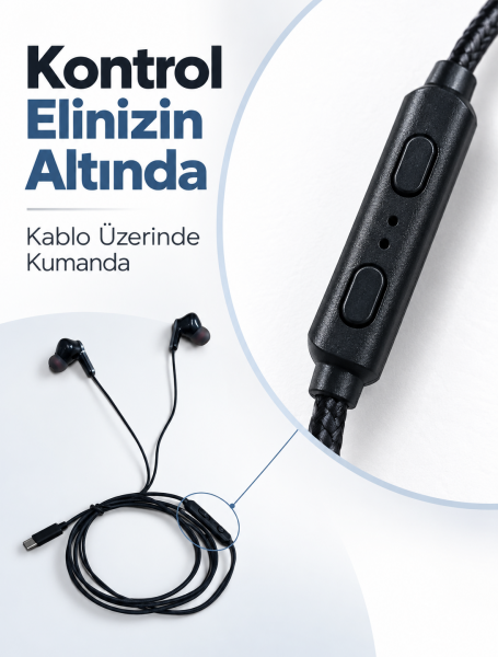 Müzik ve Sesli Görüşmeler İçin Type C Mikrofonlu Kulaklık - Lisinya