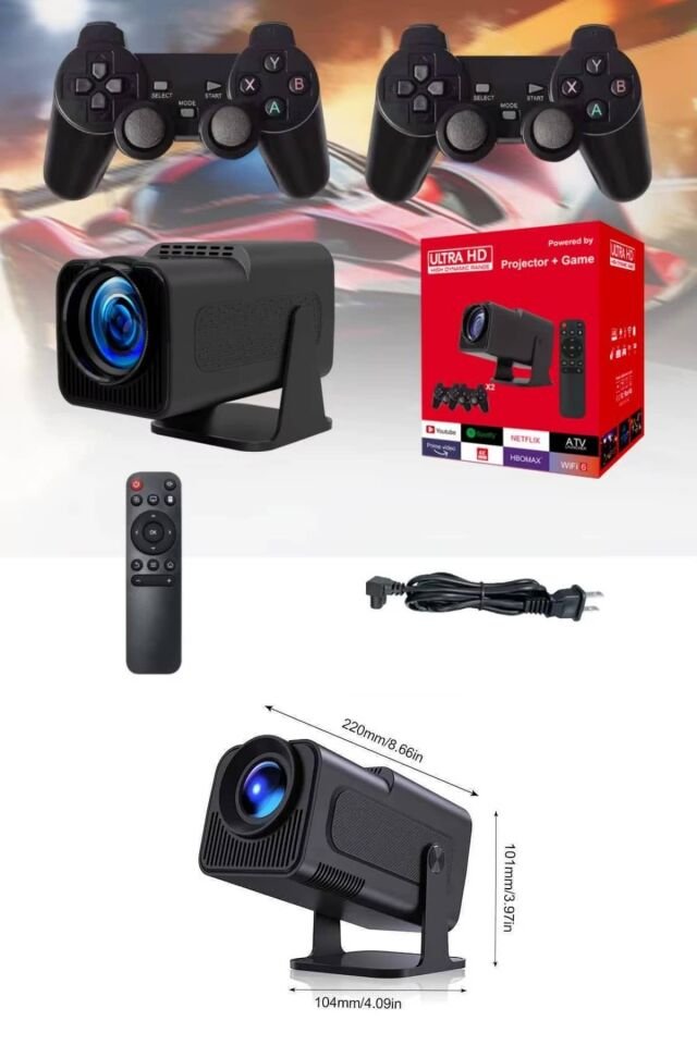 Projektör Siyah Android Taşınabilir Sinema Projeksiyon Wifi Destekli En Güncel Sürüm Akıllı - Lisinya