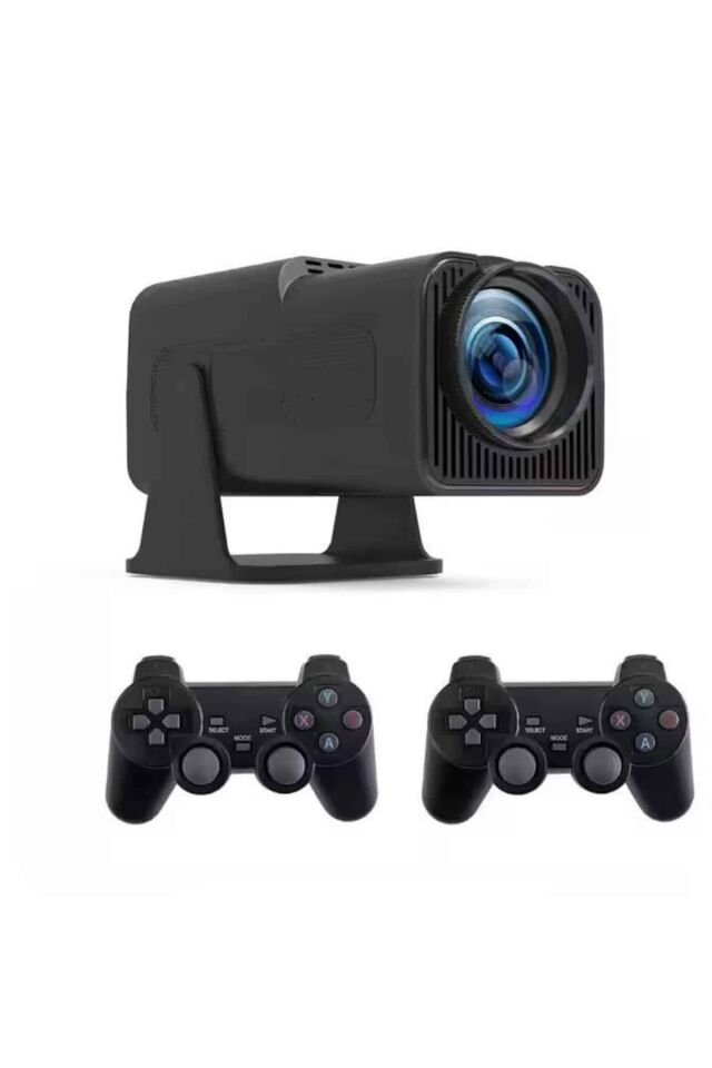 Android Projeksiyon Siyah Taşınabilir Sinema Projektörü 4k 1080p Ev Sineması Bluetooth - Lisinya