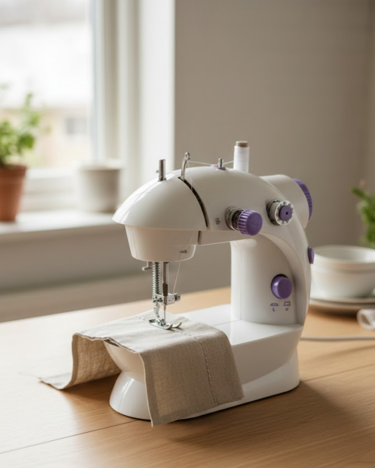Pedallı Mini Dikiş Makinesi Çift Makara Kilitli Dikiş - Lisinya