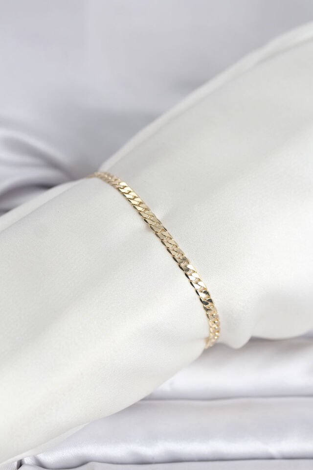CM 14K Gold Renk Zincirli Model Kadın Bileklik - Lisinya