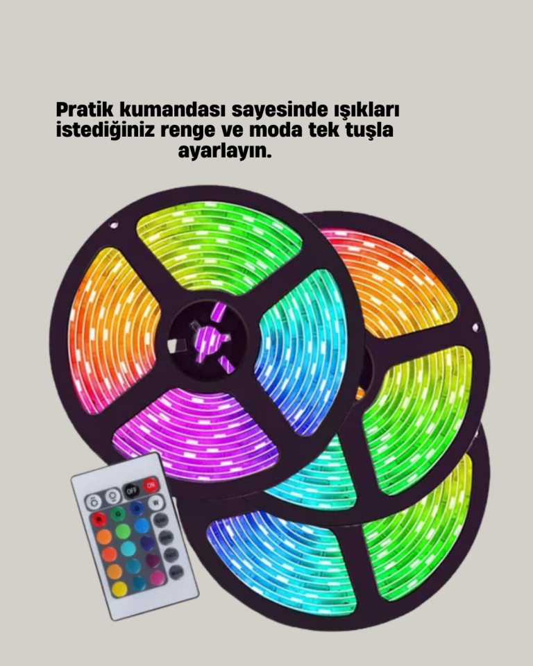 Müziğe Duyarlı Renkli Smart Şerit LED Işık USB Bağlantılı Ambiyans Aydınlatma - Lisinya