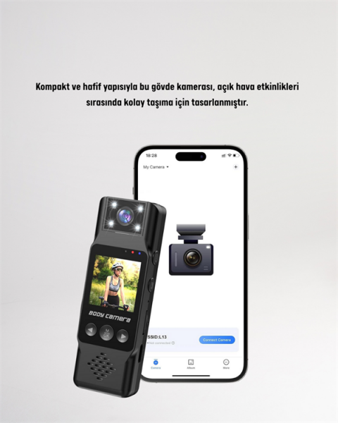 WiFi Özellikli Taşınabilir Kamera – 1.3” TFT Ekran, 3MP Fotoğraf, 128GB Kart Desteği