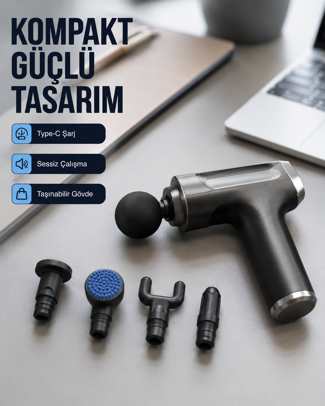 Kas Yorgunluğu Giderici Vücut Masaj Tabancası Yeni Nesil - Lisinya