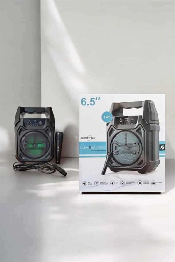 YamanHobi 1283 Bluetooth Hoparlör 6.5 İnç 15W Kablosuz Mikrofonlu Siyah