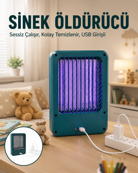 USB Sinek Öldürücü Cihaz Pratik Temizlik Özellikli, Sessiz - Lisinya