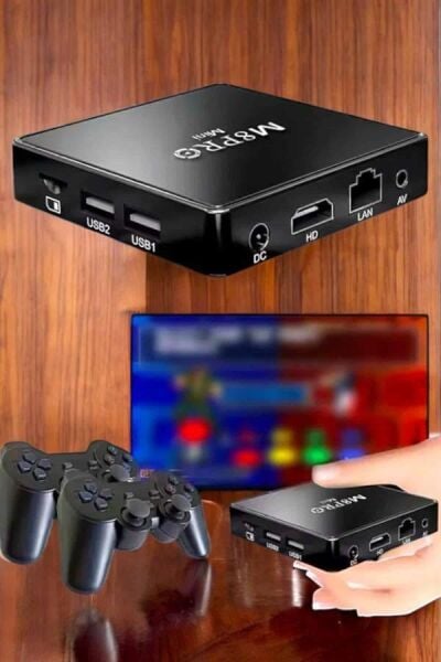 Oyun Konsolu Çift Kollu 1000 Oyunlu TV Box Netflix Youtube Atari