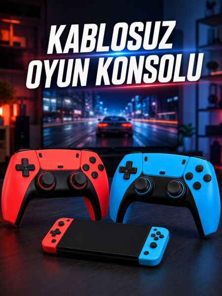 Kablosuz Oyun Konsolu HDMI Çıkışlı Çift Kontrolcülü Retro Oyun Seti - Lisinya