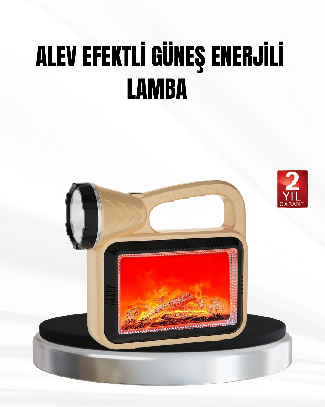 Solar Alev Işığı COB Teknolojili Taşınabilir El Feneri ve Kamp Lambası - Lisinya