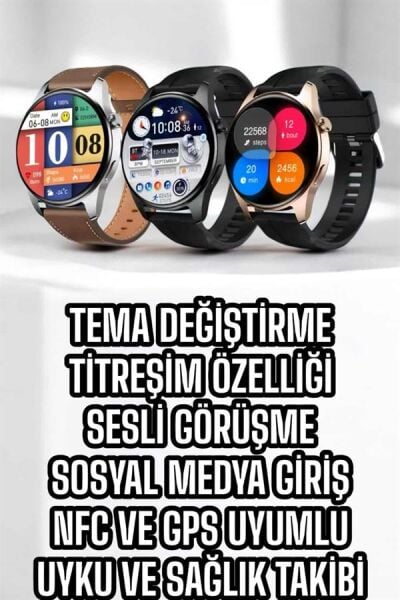 Akıllı Saat Tema Değiştirme Titreşimli Bluetooth Bağlantılı NFC Ve GPS Uyumlu