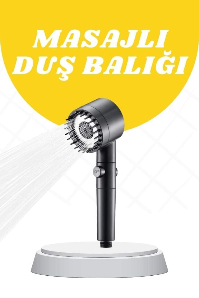 Duş Başlığı Yüksek Basınçlı Masaj Taraklı 3 Kademeli - Lisinya