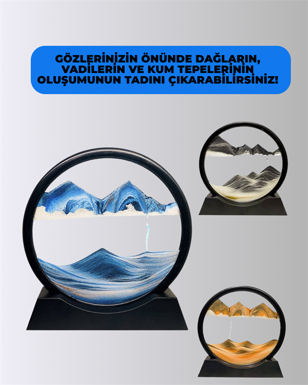 Döndürülebilir Dinamik Kum Tablosu – Stres Giderici, Yüksek Kaliteli Cam ve Doğal Kum ile Sanatsal Masa Dekoru - Lisinya