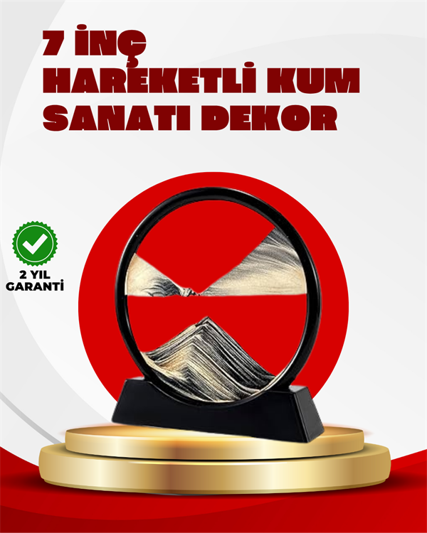 Rahatlatıcı Kum Sanatı – Yuvarlak Cam Çerçeveli Hareketli Kum Resmi, Ofis ve Ev İçin Etkileşimli Masaüstü Süs - Lisinya