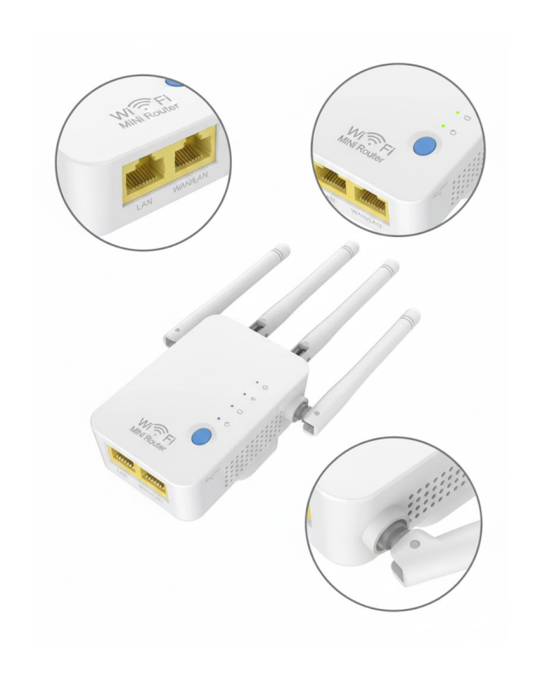 Kablosuz WiFi Tekrarlayıcı 300Mbps - Lisinya