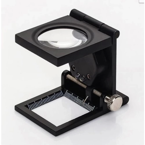 -28x28 Mm Katlanır Sayaçlı Metal Lüp, 2 LED Işıklı Büyüteç Tekstil Th9005A ( Lisinya )