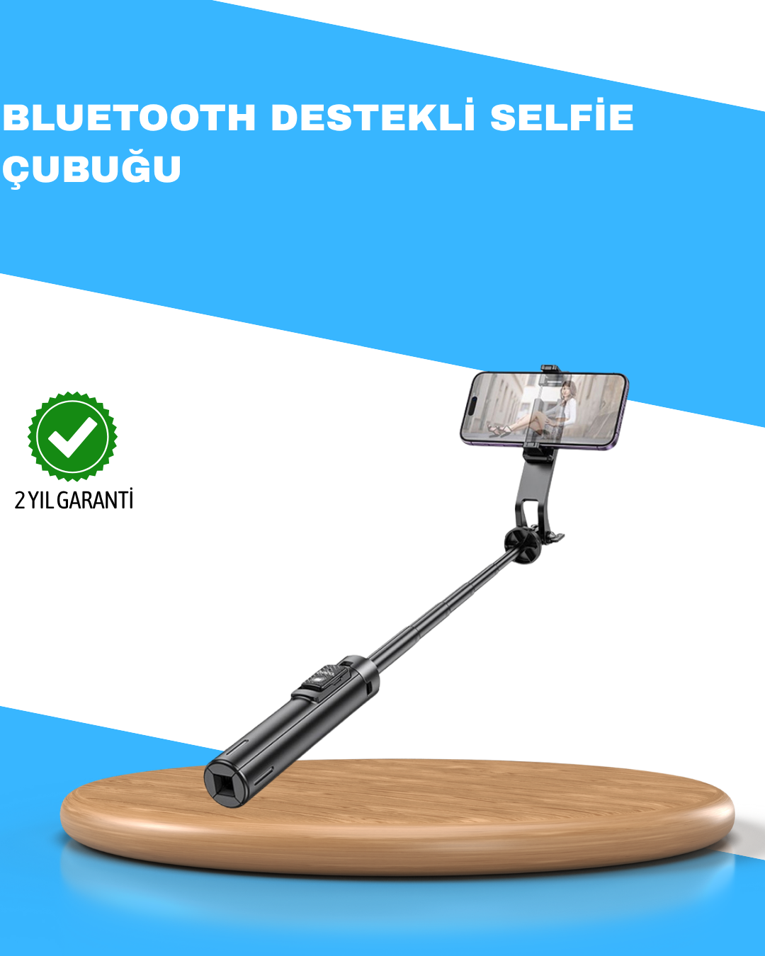 Uzaktan Kumandalı Bluetooth Selfie Çubuğu– 130 cm Ayarlanabilir - Lisinya