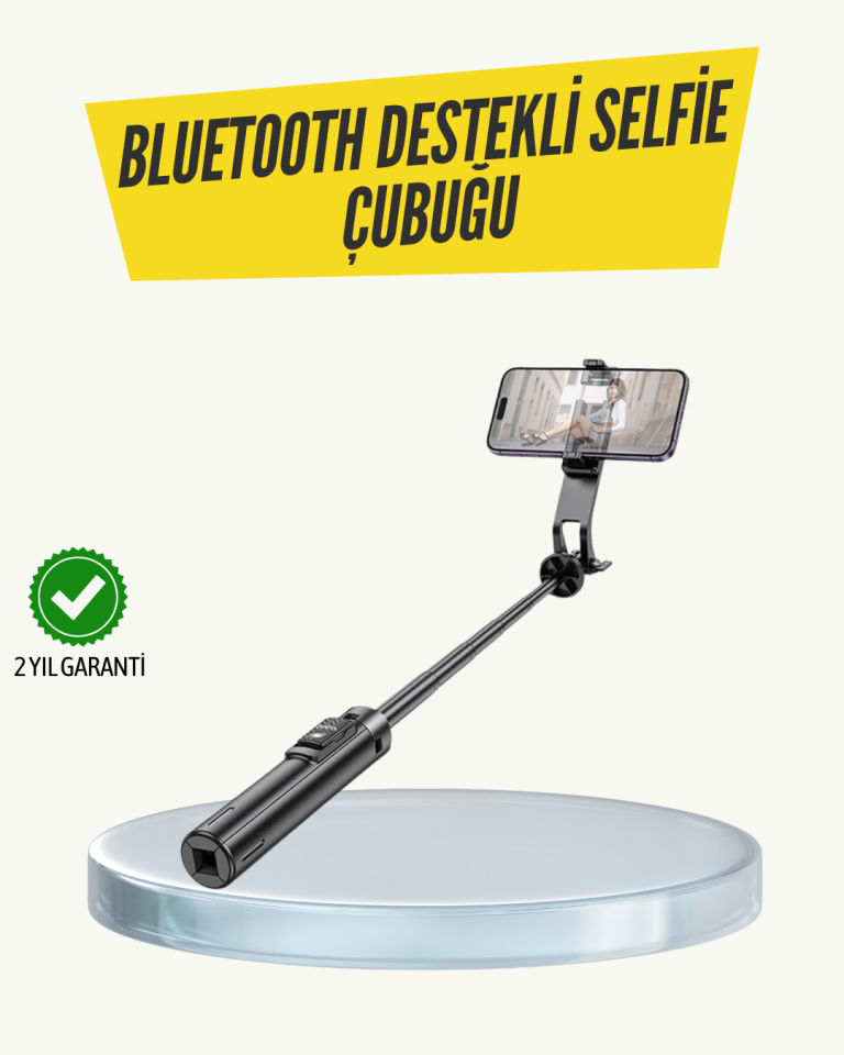 Bluetooth Selfie Çubuğu –  Katlanabilir, Uzaktan Kumandalı - Lisinya
