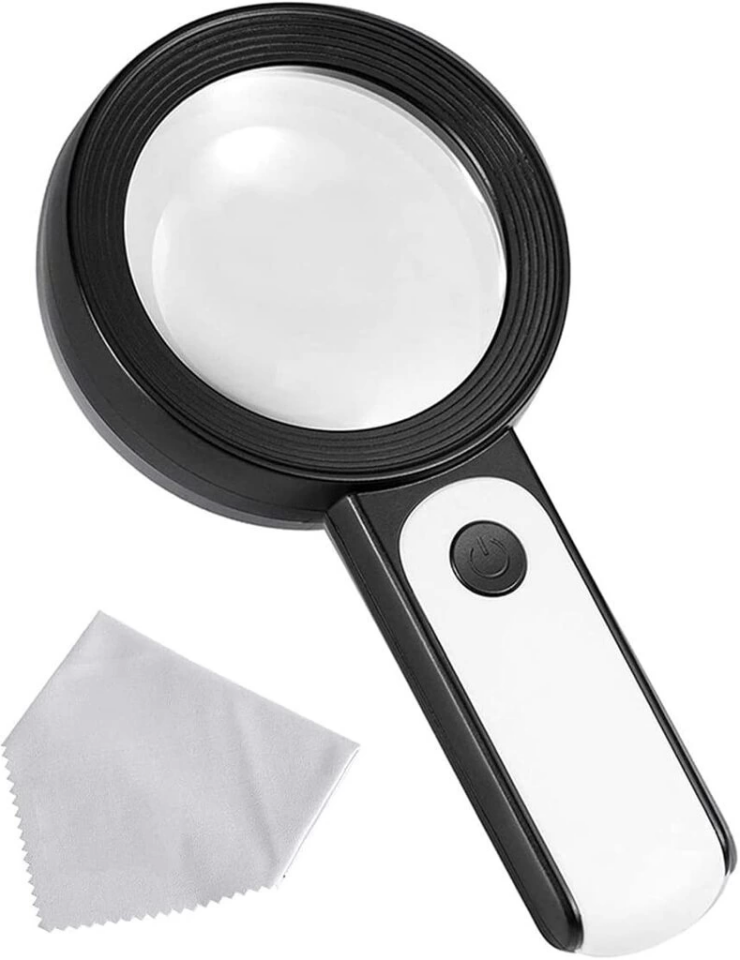 -30X -12Işıklı Büyüteç Taşınabilir Çıft Katmanlı Optik Cam Okuma Büyüteç 2290-18 ( Lisinya )