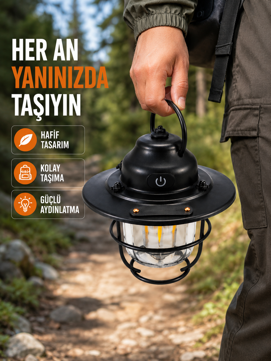 Çam Kozalağı Şekilli Retro Kamp Gece Lambası - Lisinya