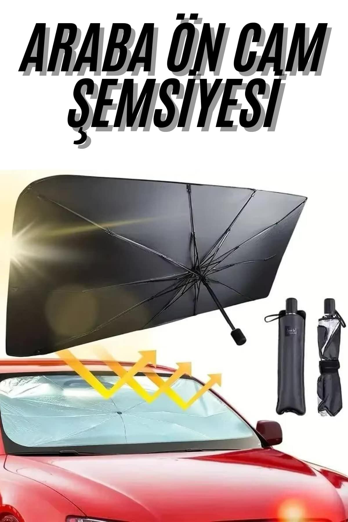 Ön Cam Güneşlik Şemsiye Tüm Araçlar İçin Araba Katlanabilir Güneşlik - Lisinya