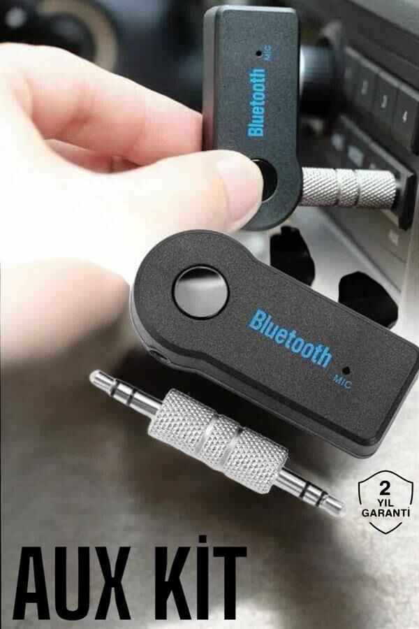 Kablosuz Bluetooth Aux Araç Kiti Siyah Hafıza Kartlı - Lisinya