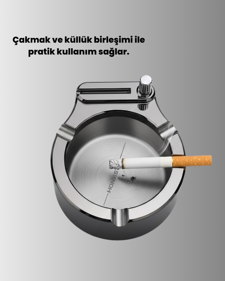 Yuvarlak Çakmaklı Küllük Dayanıklı Metal Yapı - Lisinya