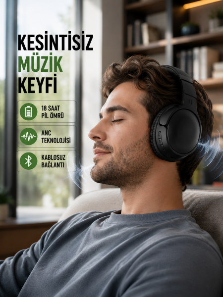 Bluetooth 5.0 Kablosuz Kulaklık-Geniş Alan Kullanım - Lisinya