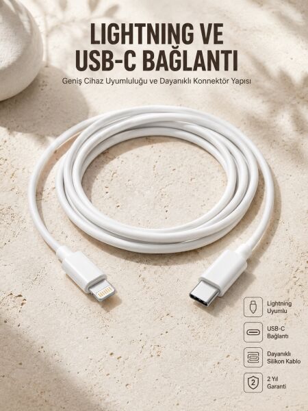 Type-C Ligtning 30W İOS Şarj Kablosu Hızlı Şarj Kablosu - Lisinya