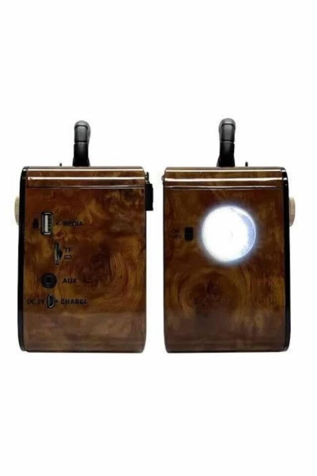 YamanHobi KTF 1647 Saatli Fenerli Bluetooth Nostaljik Radyo USB TF Kartlı Siyah