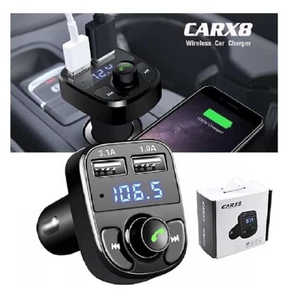 CARX8 Digital Ekran Bluetooth Araç Kiti MP3 FM Transmitter ( Lisinya )