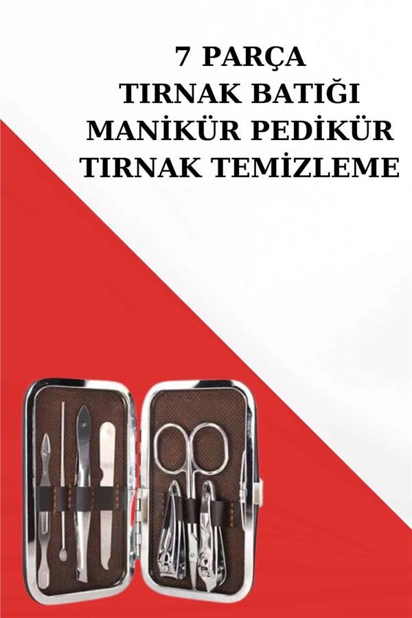 Manikür Pedikür Seti 7 Parça Tırnak Mantarı Tırnak Batığı Temizleme Taşınabilir - Lisinya